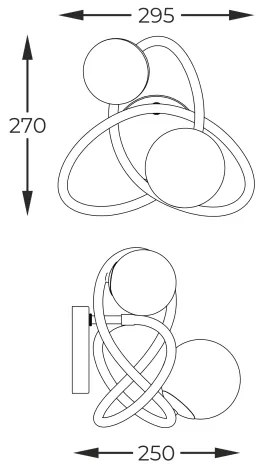 Zuma Line MB4922-2-EBGN - Applique NISYRO 2xG9/3,5W/230V nero