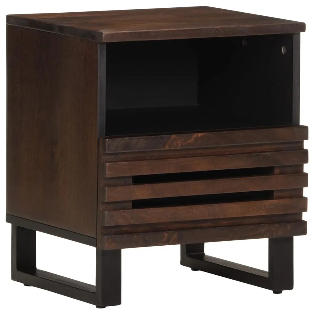 Comodino 40x34x46 Cm İn Legno Massello Di Mango /