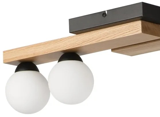 Lampadario a sospensione con filo CORTINA 2xE27/15W/230V + 2xG9/5W/230V nero/quercia