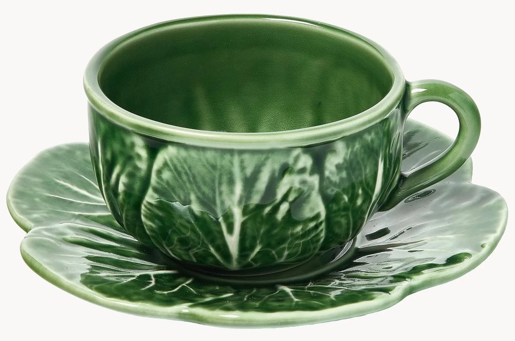 Tazze fatte a mano con piattini Cabbage 2 pz