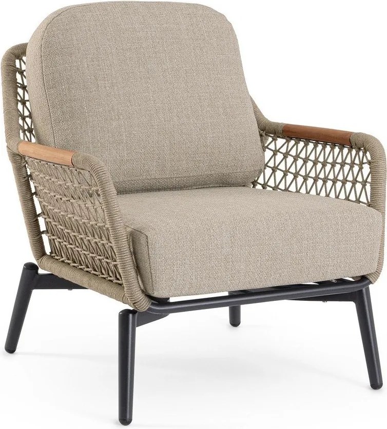 Poltrona da esterno marrone chiaro in metallo Eulero – Bizzotto