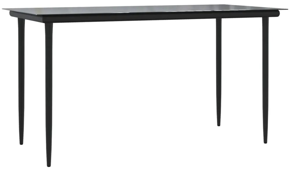 Set da pranzo da giardino 5 pz in polyrattan e acciaio
