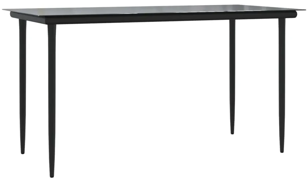 Set da pranzo da giardino 5 pz in polyrattan e acciaio