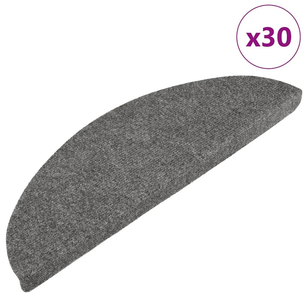 Tappetini Autoadesivi Per Scale 30 Pz Grigi 56x17x3 Cm /