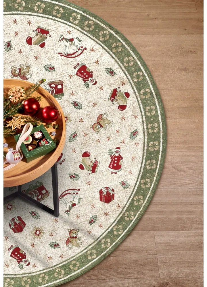 Tappeto rotondo verde natalizio in cotone ø 200 cm Toy's Delight Green Christmas - Villeroy&amp;Boch