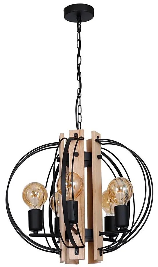 Lampadario DALVIN 5xE27/60W/230V nero