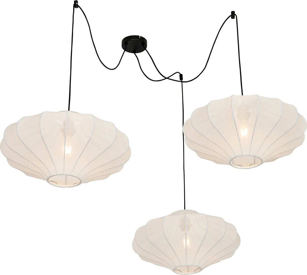 Lampada a sospensione smart bianca 50cm 3 luci incl. 3 Wifi G95 - Plu