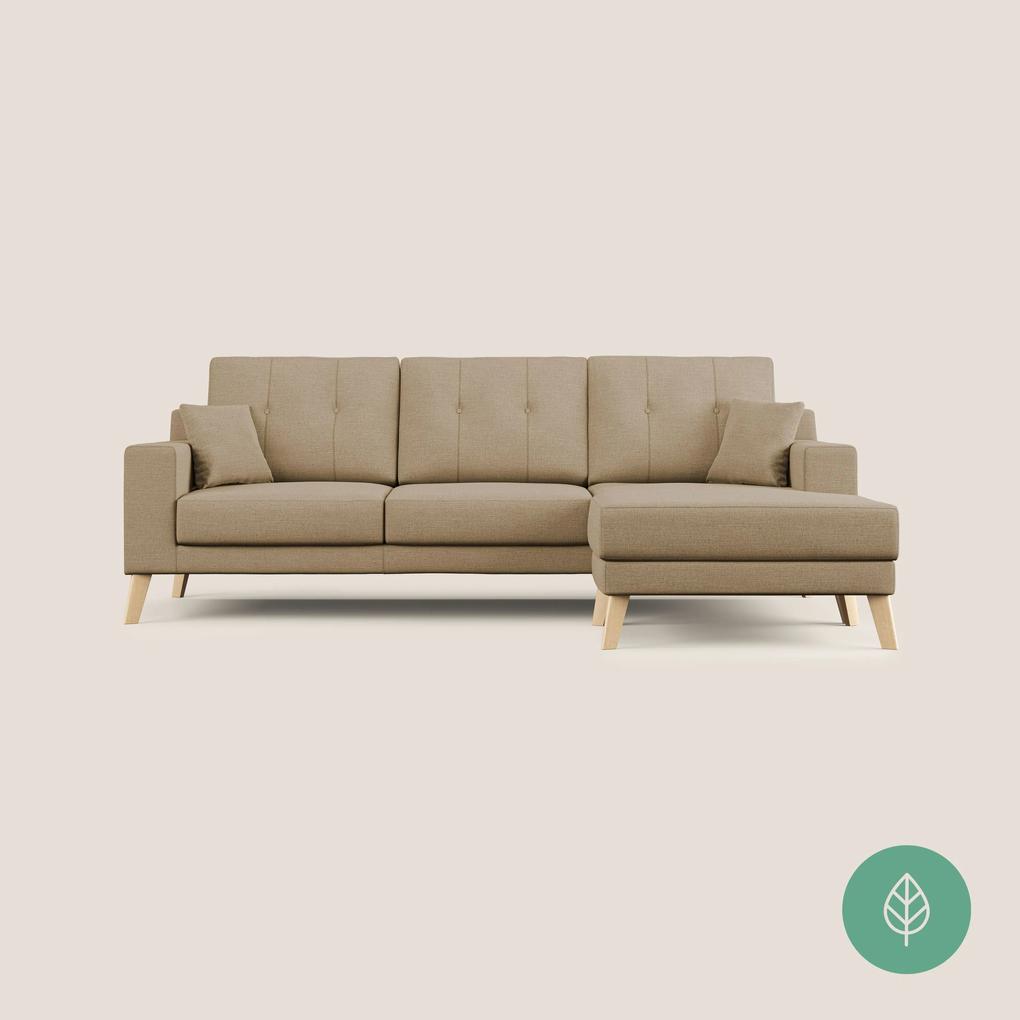 Danish divano angolare reversibile in tessuto ecosostenibile beige X