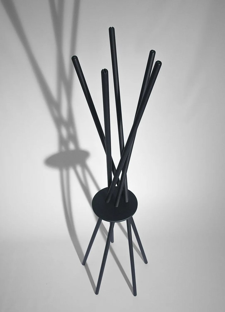 Appendiabiti da Terra 172x53x48 cm in Legno Nero...