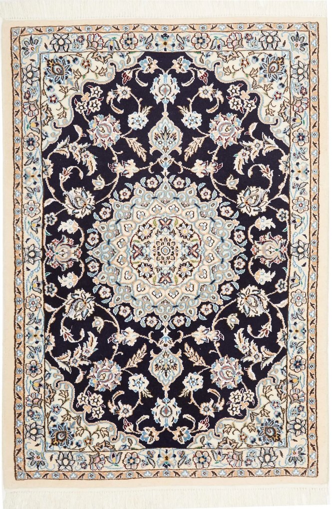 Nain Tappeto persiano 120x80 Blu (Iran) Annodato A Mano