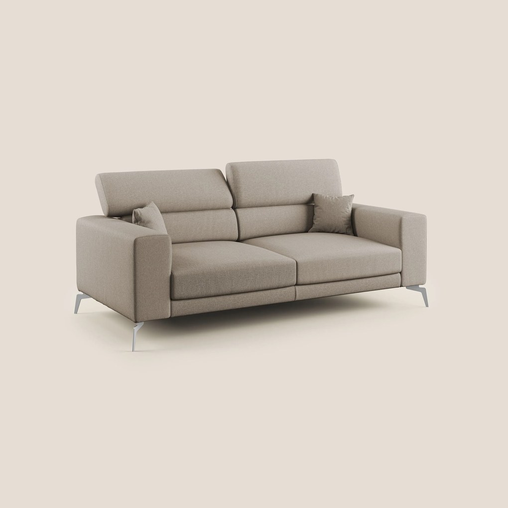 Blade Divano con poggiatesta reclinabili in tessuto impermeabile misto cotone T13 beige