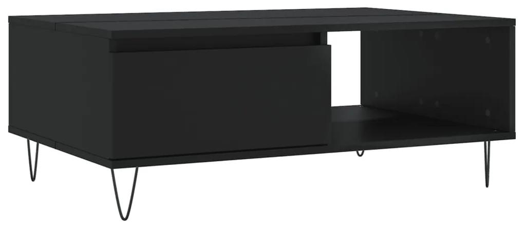 Tavolino da salotto nero 90x60x35 cm in legno multistrato