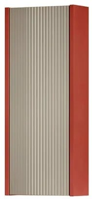 Pensile bagno Niwa laccato opaco paprika con vetro sabbia, 1 anta apertura da sinistra P 17 x L 30 x H 78.5 cm