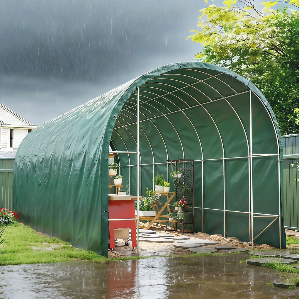 Telo Impermeabile 6x8 m con 28 Occhielli per Fissaggio in PE Resistente agli Strappi da 90 GSM Verde...