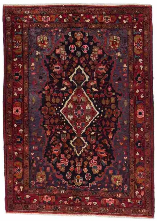Sarouk Tappeto 210 x 160 Blu (Iran) Annodato A Mano