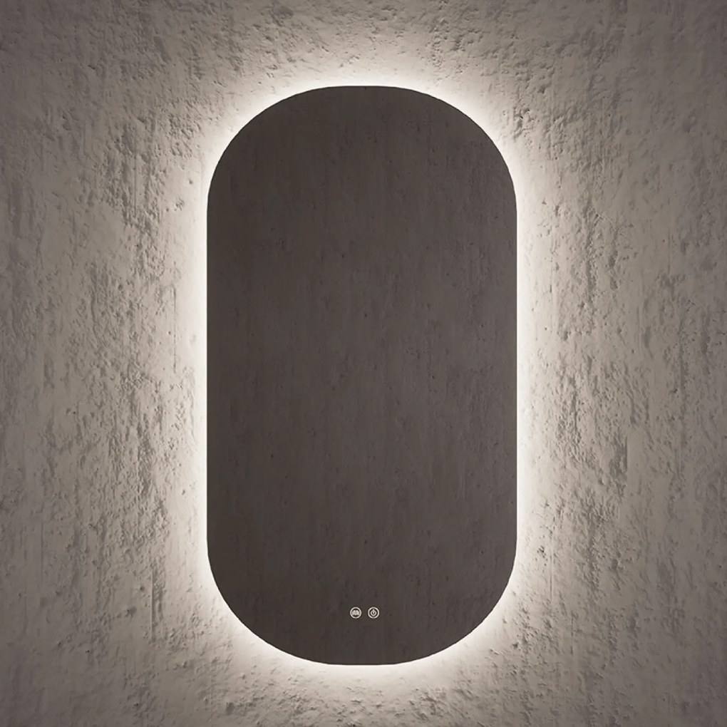 Specchio Ovale 90x50 Retroilluminato Nofer "Pill"
