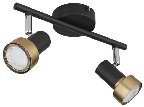 Globo 57917-2G - Faretto MASON 2xGU10/25W/230V nero/oro