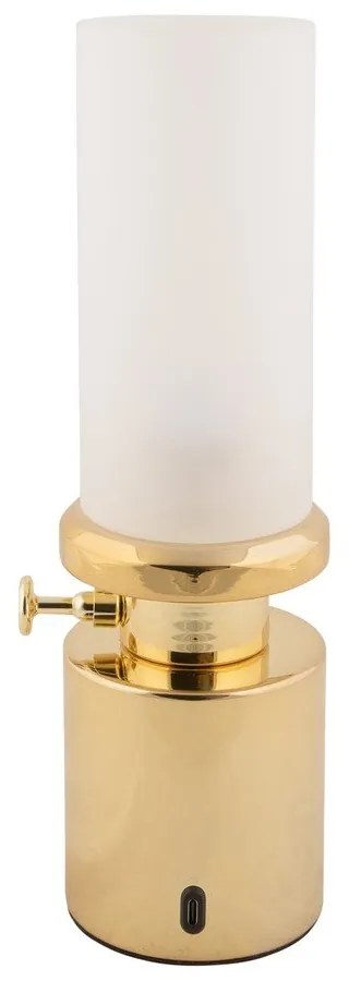 Lampada da tavolo dimmerabile a LED in oro con paralume in metallo/con paralume in vetro (altezza 29,5 cm) Camp - Leitmotiv