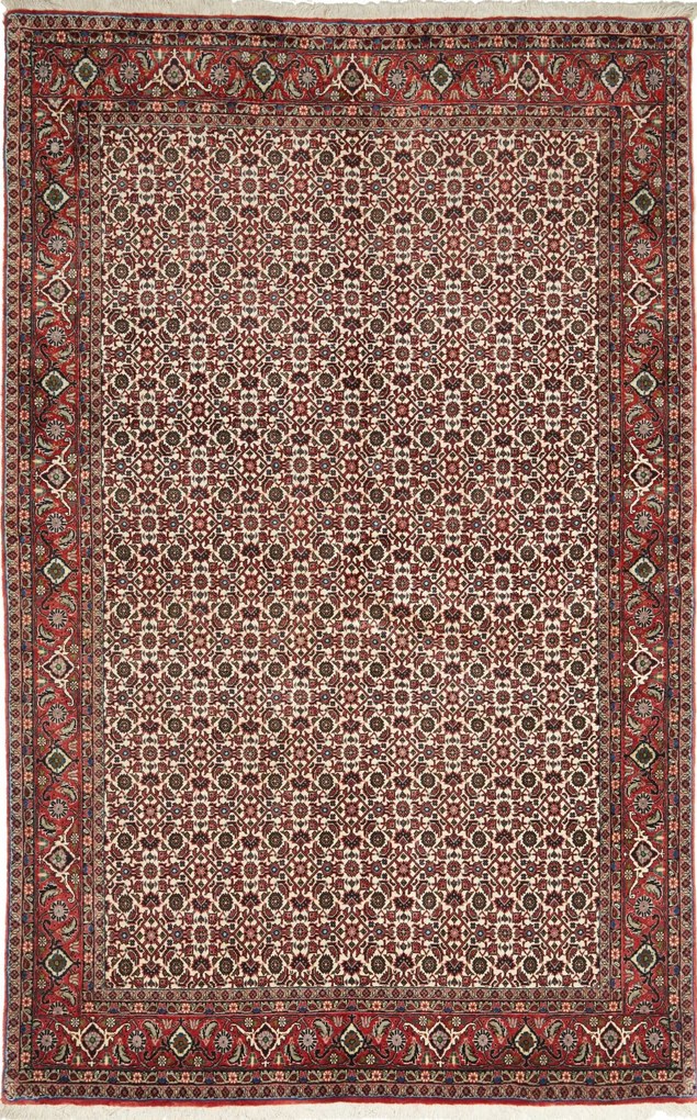 Bidjar Tappeto 140 x 220 Rosso (Iran) Annodato A Mano