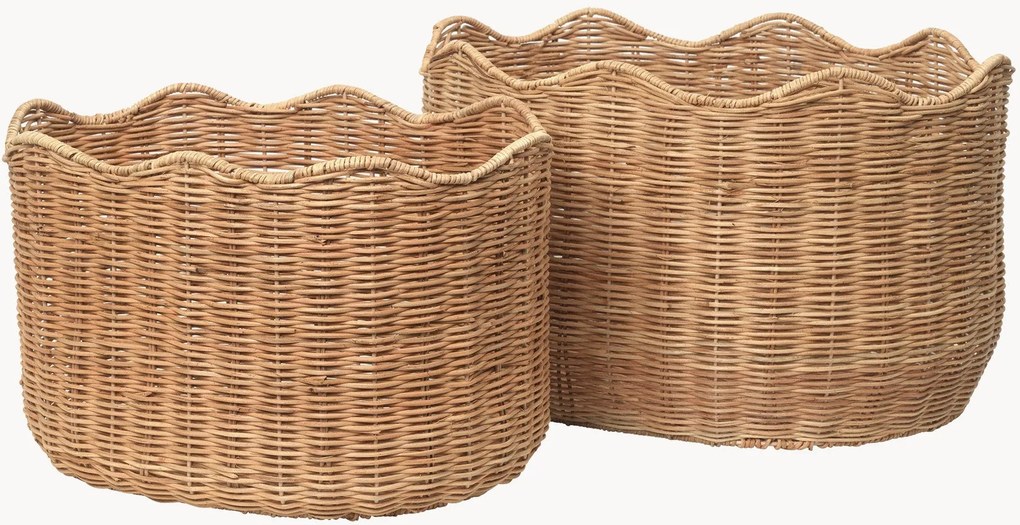 Set di 2 cesti in rattan fatti a mano Lola