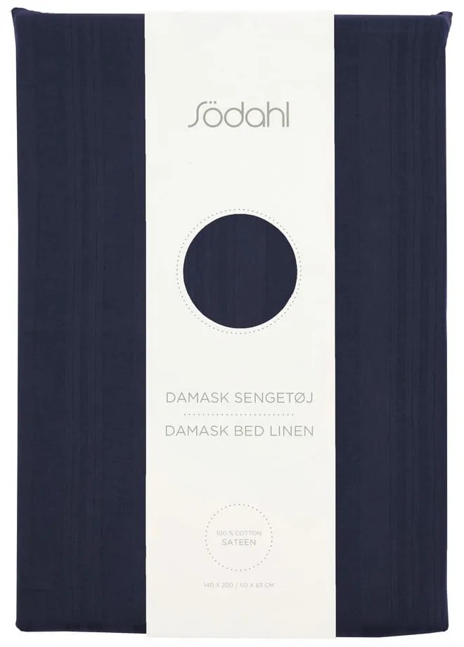 Set copripiumino e federa blu scuro in tessuto damascato per letto singolo/per letto esteso 140x220 cm Noble – Södahl