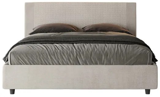 Letto matrimoniale senza rete imbottito 160x200 tessuto Labirinto 1 bianco Rosal
