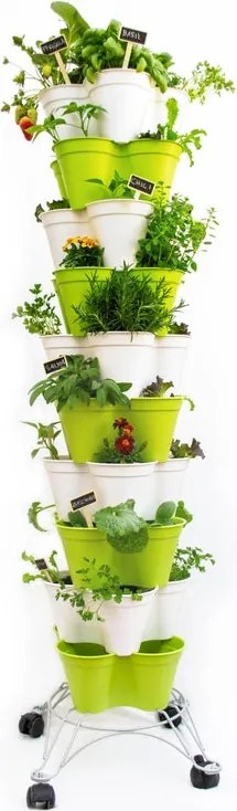 Vaso autoirrigante Bundle Poty in polipropilene verde oliva H 141 x L 36.5 cm