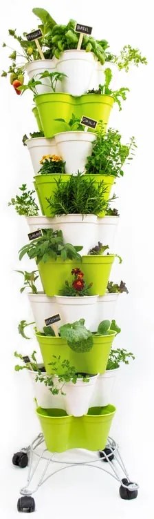 Vaso per piante e fiori Poty L kit in polipropilene verde oliva H 141 cm L 36.5 x