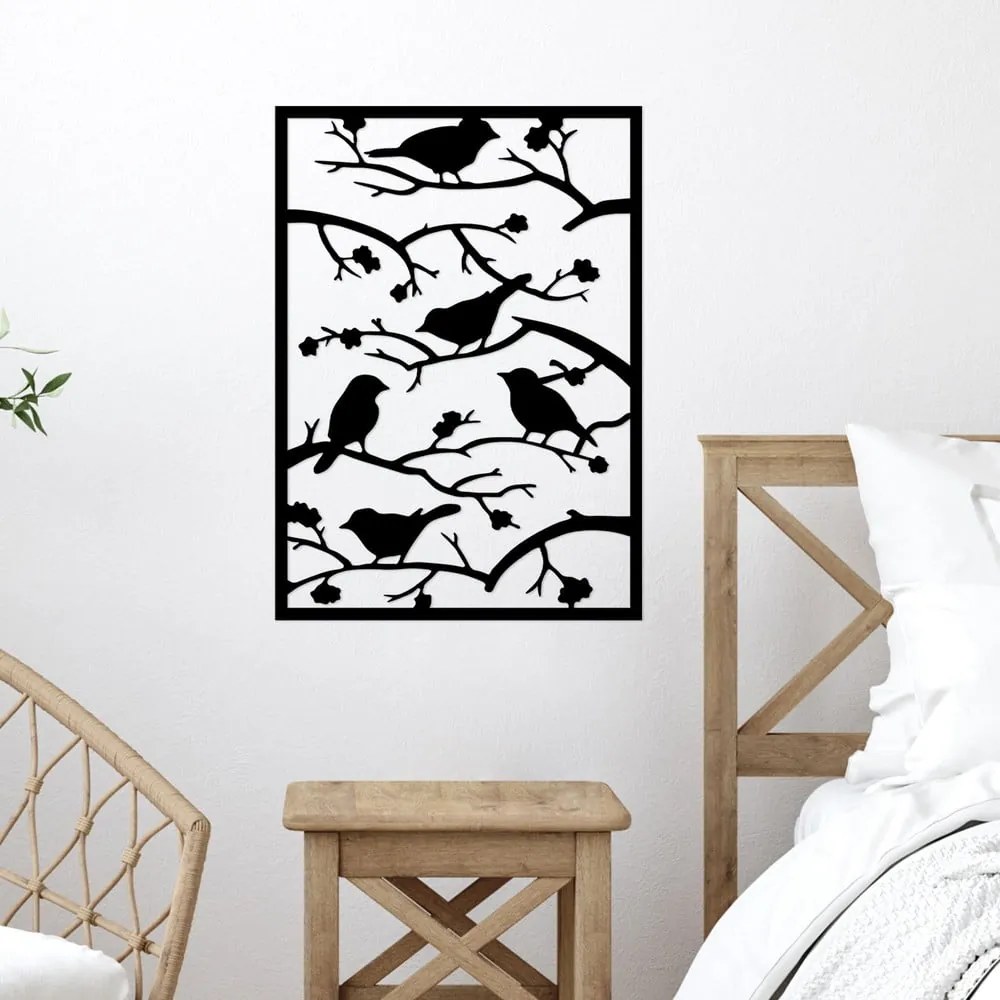Decorazione murale in metallo 47x66 cm Branch & Birds - Wallity
