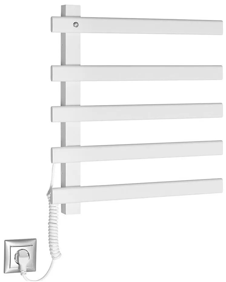 Sapho - Portasciugamani elettrico ELCOR 63W/230V 52 cm bianco opaco sinistra