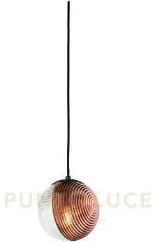 Sospensione vetro bella 1 rame d.15cm h.16cm 1 luce attacco e27