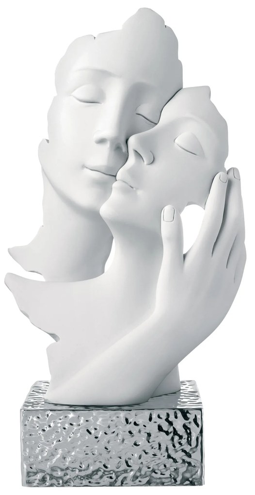 Bongelli preziosi statua moderna scultura Coppia Face h 34 Argento