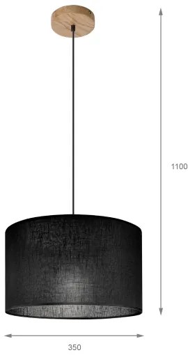 Brilagi - LED Lampadario a sospensione con filo ANTHONY 1xE27/60W/230V quercia/nero