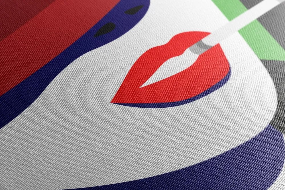 Stampa su tela – Donna con cappello in stile pop art