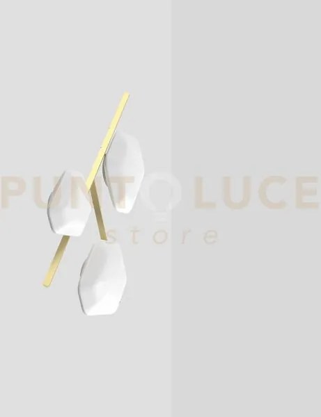 Modulor plafoniera applique 2 bianco satinato e ottone verniciato l...
