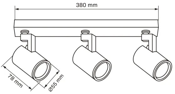 Faretto LYNX 3xGU10/10W/230V nero