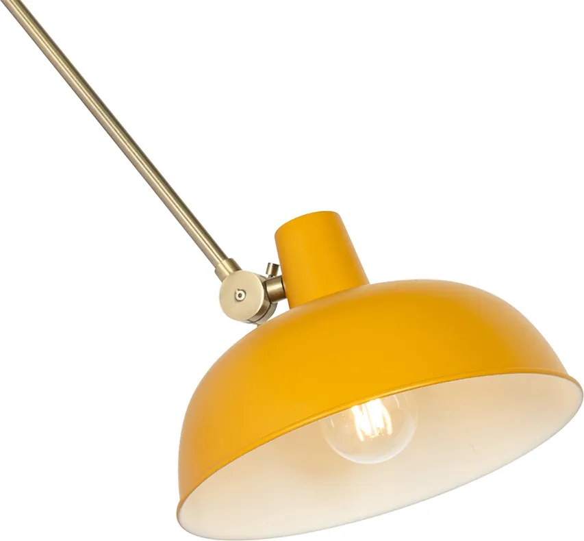 Lampada da parete smart gialla con bronzo incl. Wifi P45 - Milou