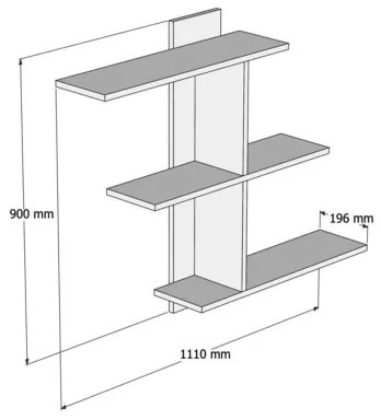 Mensola da parete BAHRO 90x111 cm antracite/marrone
