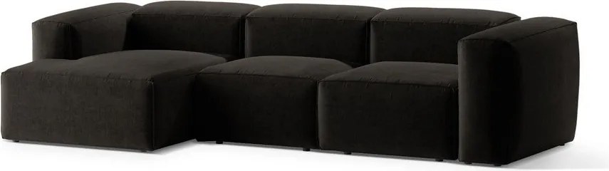 Divano angolare nero (con penisola a sinistra/con chaise lounge) Bergamo – Cosmopolitan Design