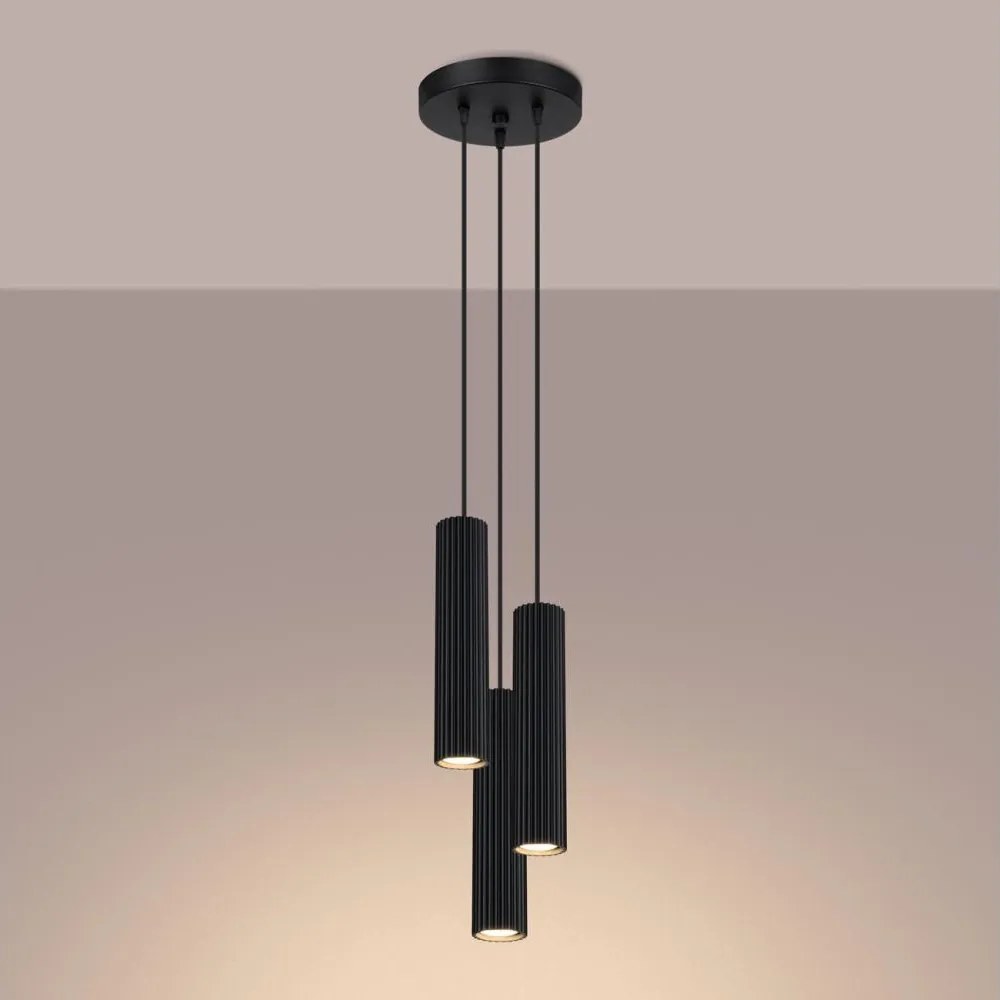 Brilagi - Lampadario a cavo CRESTO 3xGU10/10W/230V nero