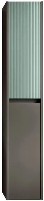 Colonna per mobile bagno Niwa 2 ante P 27 x L 30 x H 160 cm laccato opaco grigio carbone con vetro verde timo