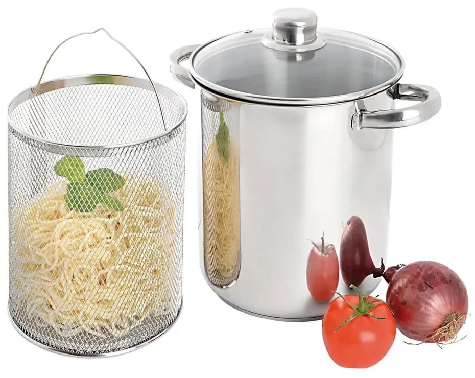 Pentola in acciaio inox con coperchio per induzione 4 l Anett - Orion