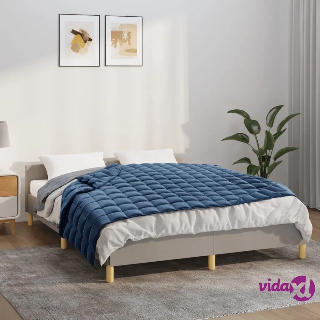 vidaXL Coperta Ponderata Blu 150x200 cm 7 kg Tessuto
