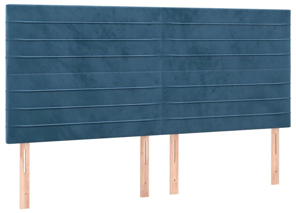 Testiere 4 pz blu scuro 100x5x78/88 cm in velluto