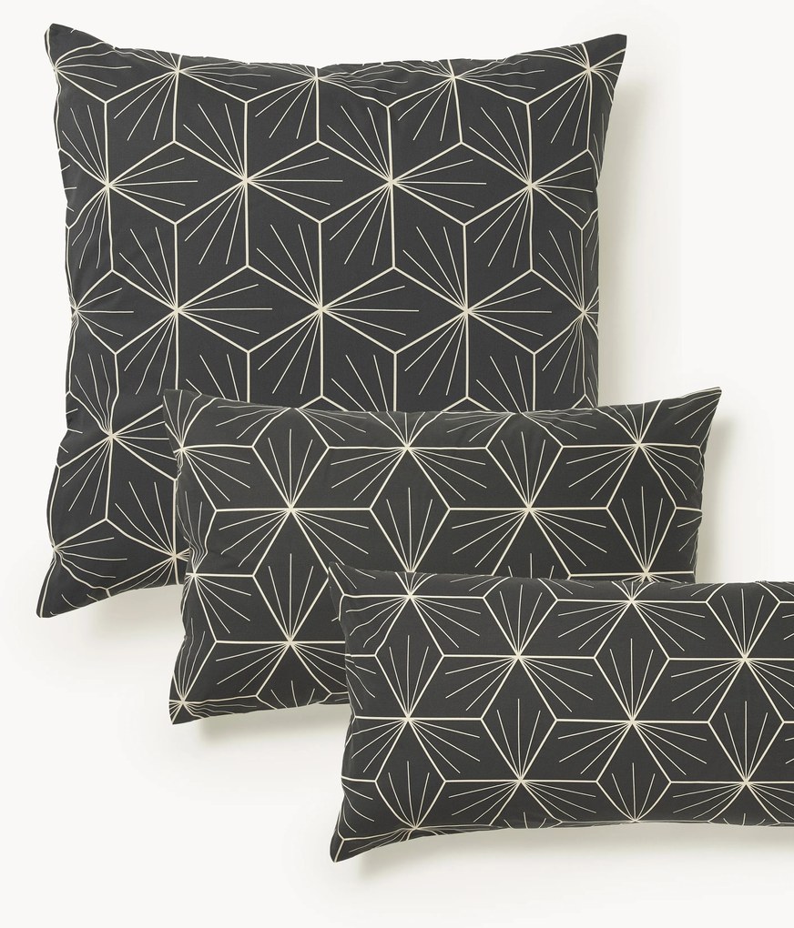 Federa reversibile in cotone con stampa geometrica Ilda