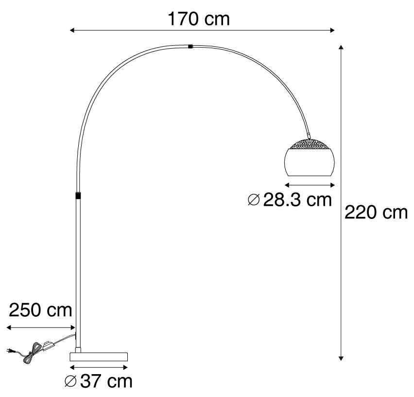 Lampada ad arco moderna in acciaio regolabile - Grande