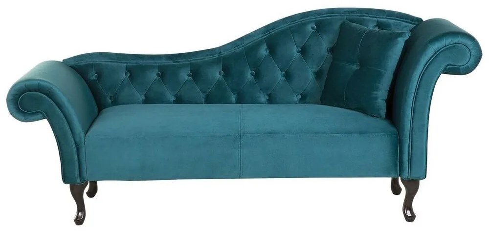 Chaise longue velluto foglia di tè destra LATTES Beliani