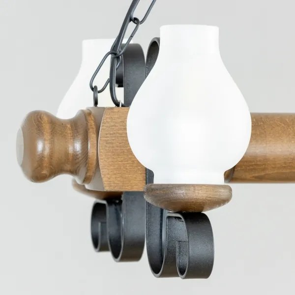 Brilagi - Lampadario a sospensione con catena RUSTIC 4xE14/40W/230V faggio/noce