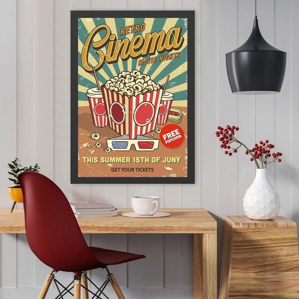 Dipinto 40x55 cm Retro Cinema - Wallity