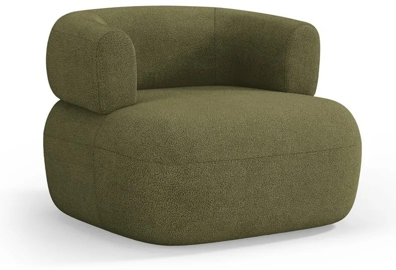 Poltrona in tessuto bouclé verde Jenny - Micadoni Home